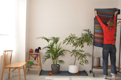 メキシカンラグ(148×78cm, レインボー縞柄）